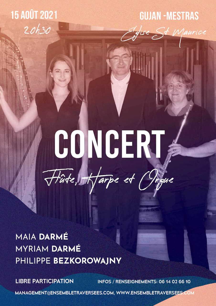 Concert en trio flûte harpe et orgue